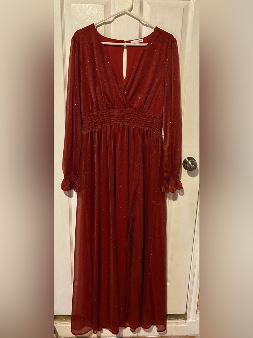 Baltic Born Rust Red Maxi Dress with Subtle Sparkle